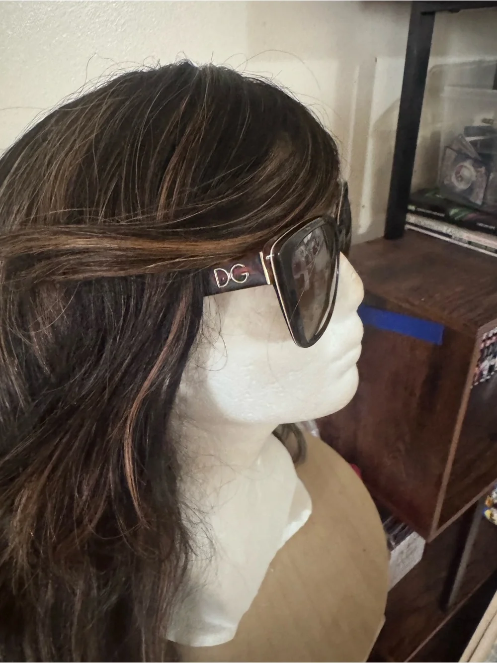 Dolce & Gabbana Brown Gradient Oversized Sunglasses with Gold DG Logo